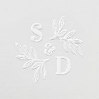 Elegant wedding monogram greenery leaves