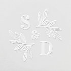 Elegant wedding monogram greenery leaves