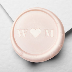Elegant Wedding Monogram Heart Wax Seal Sticker
