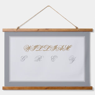 Elegant Wedding Monogram Mr & Mrs Personalised Wal Hanging Tapestry