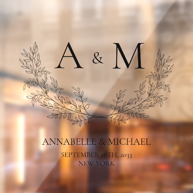 Elegant wedding monogram names date  (Sheet 2)