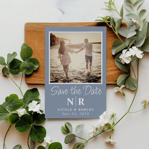 Elegant Wedding Monogram Photo Save The Date Magnetic Invitation