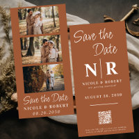 Elegant Wedding Monogram Photo Strip QR Code