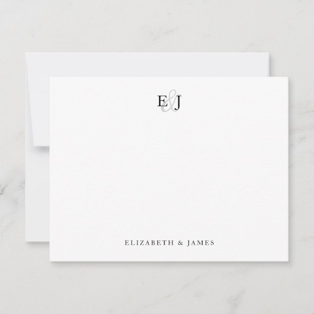 Elegant Wedding Monogrammed  Card (Front)