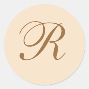 Elegant Wedding Monogrammed Classic Round Sticker