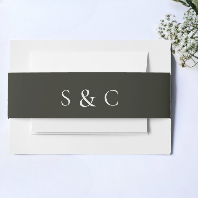 Elegant Wedding Monogrammed Invitation Belly Band (Elegant Wedding Monogrammed Invitation Belly Bands from Ricaso)