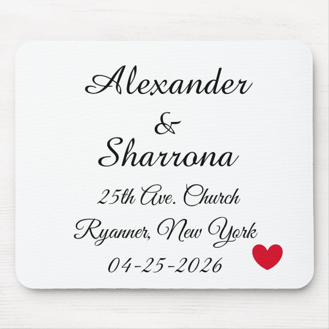 Elegant Wedding Mouse Pad (Front)