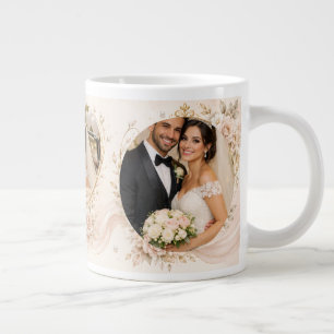 Elegant Wedding Mug – Customisable Names & Photos