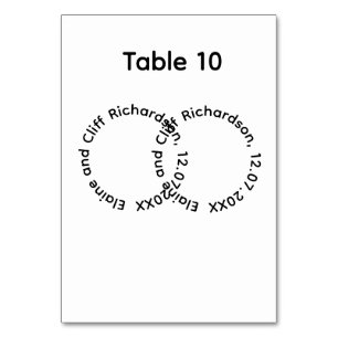 Elegant Wedding, Names, Table Number