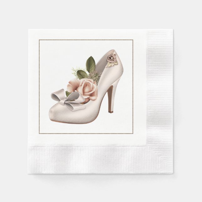Elegant Wedding Napkins with Wedding Shoe (Front)