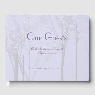 Elegant Wedding Newlyweds Lavender Tree Art Guest Book