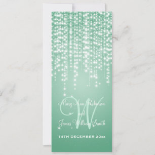 Elegant Wedding Night Dazzle Mint Green Invitation