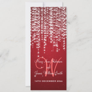 Elegant Wedding Night Dazzle Red Invitation