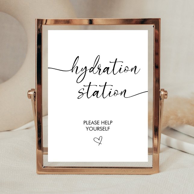 Elegant Wedding Nurse Hydration Station Drink Pedestal Sign (Creator Uploaded)