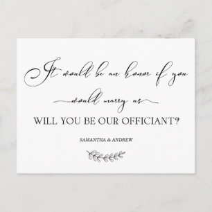 Elegant Wedding Officiant Personalised Card