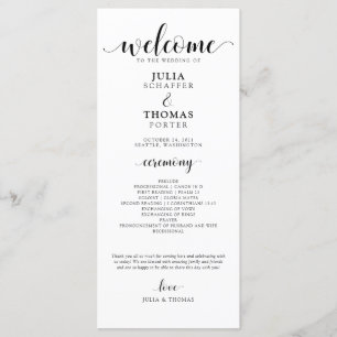 Elegant Wedding Order of Ceremony Program