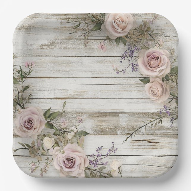 Elegant Wedding Paper Plate (Front)