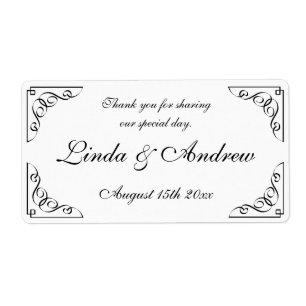 Elegant wedding party favour water bottle labels