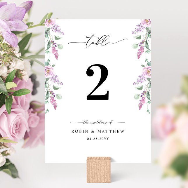Elegant  Wedding Pastel Colour Floral Table Number (Creator Uploaded)