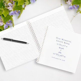 Elegant Wedding Periwinkle Blue Budget Guest Book 