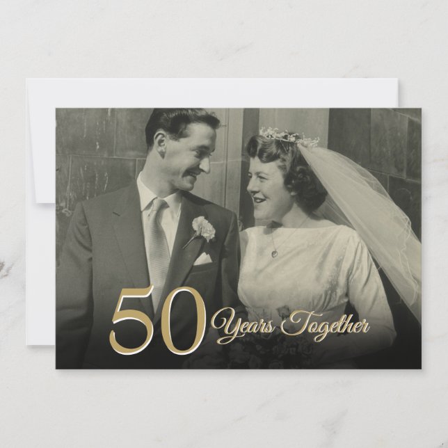 Elegant Wedding Photo Any Year Anniversary Invitation (Front)