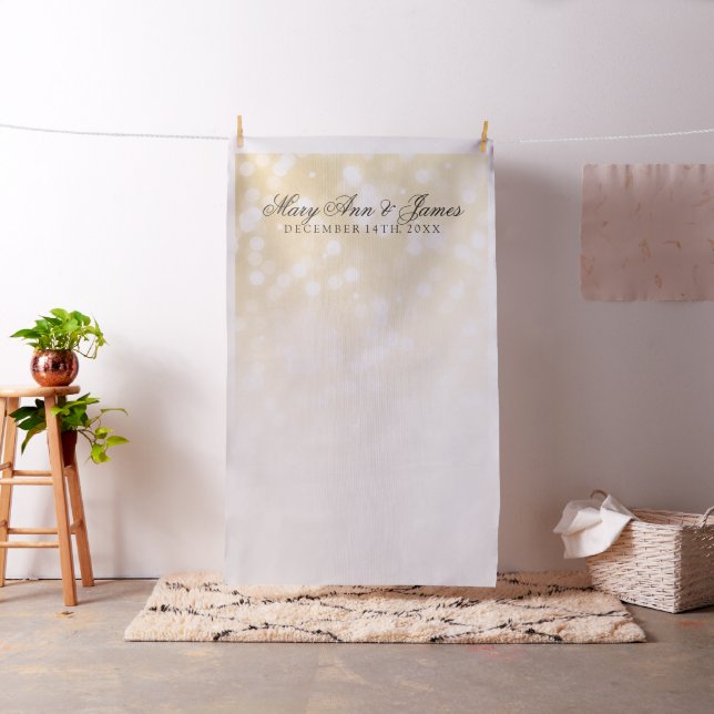 Elegant Wedding Photo Backdrop Gold Sparkle Lights (In Situ)