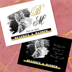 Elegant Wedding Photo Card, Thank You Card