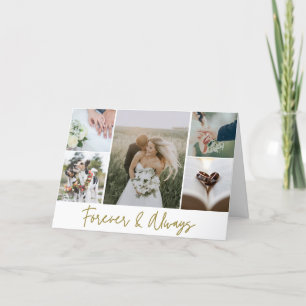 Elegant Wedding Photo Collage Thank You  Card