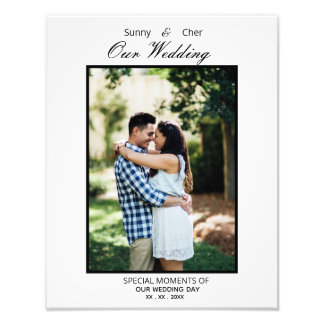 Elegant Wedding Photo Enlargement Wall Art Print