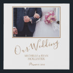 Elegant Wedding Photo Faux Canvas Print<br><div class="desc">A savour of memories - wedding photo canvas print with a custom wedding photo, bride and groom`s names and wedding date. An elegant and stylish thank you photo print - also great as a memorable favour gift for your wedding guests. Our wedding " is in a modern handwritten script. Add...</div>