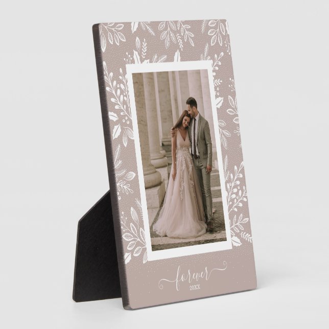 Elegant Wedding Photo Frameless Picture  Easel Plaque (Side)