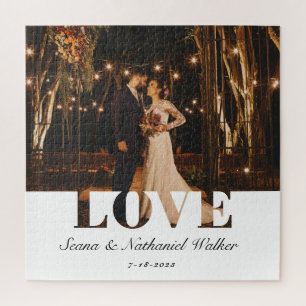 Elegant Wedding Photo Keepsake Jigsaw Puzzle