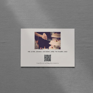 Elegant wedding photo memories QR code Thank You Card