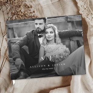 Elegant Wedding Photo Monogram Guest Book