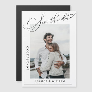 Elegant Wedding PHOTO Save the Date Magnetic Card