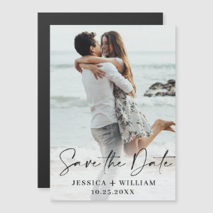 Elegant Wedding PHOTO Save the Date Magnetic Card