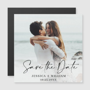 Elegant Wedding PHOTO Save the Date Magnetic Card