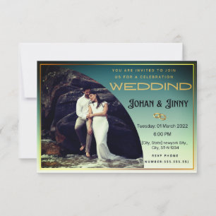 elegant wedding photo simple classic minimalist RSVP card