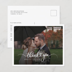 Elegant Wedding Photo Thank You Card
