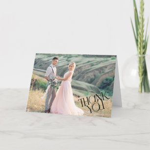 Elegant Wedding Photo Thank You Card