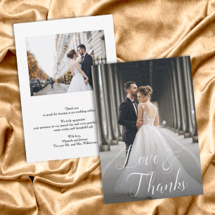 Elegant Wedding Photo Thank You Card