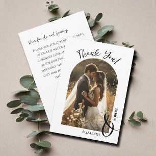 Elegant Wedding Photo Thank You Card
