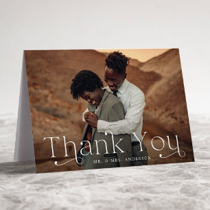 Elegant Wedding Photo Thank You Card