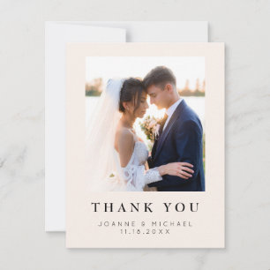 Elegant Wedding Photo Thank You Card Custom
