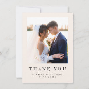 Elegant Wedding Photo Thank You Card Custom