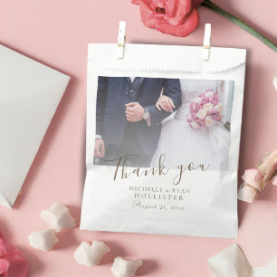 Elegant Wedding Photo Thank you Favour Bag