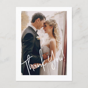 Elegant Wedding Photo Thank You Postcard