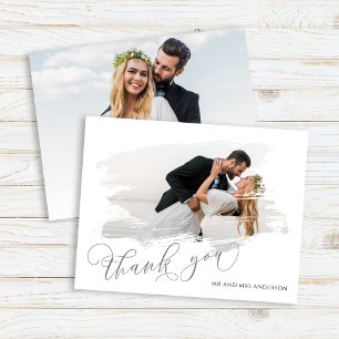 Elegant Wedding Photo Thank You Script Card