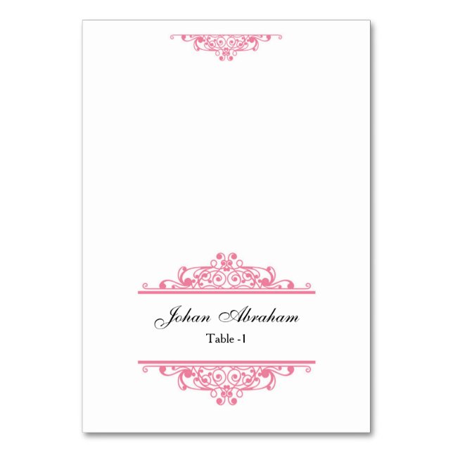 Elegant Wedding Place card (Front)