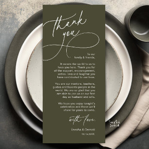Elegant Wedding Place Setting Thank You Card